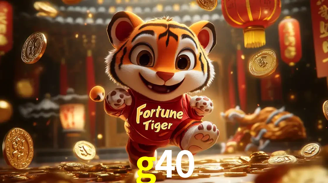 O alegre personagem do Fortune Tiger correndo sobre um caminho de moedas de ouro, simbolizando os grandes prêmios e a diversão do popular jogo de slot do g40.